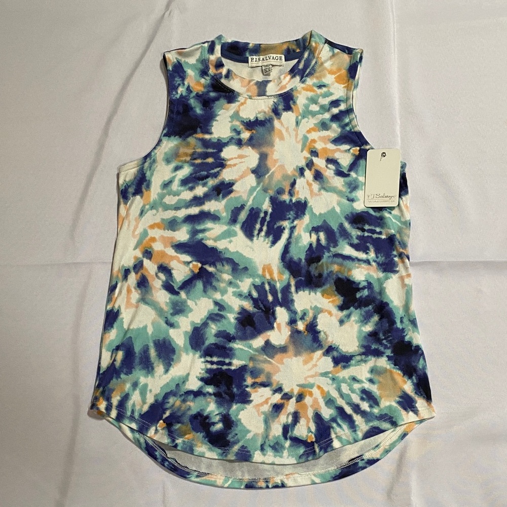 NWT P.J. Salvage Tie-Dye Sleeveless Tee XS